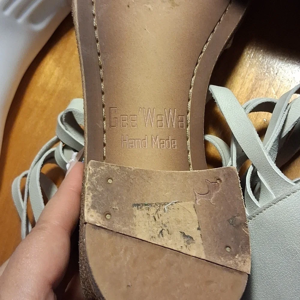 Geewawa Elegant Beige Strappy Sandals Size 8.5